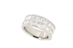 Platinum Handmade Double Row Channel Ring