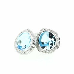 earrings with diamonds and topaz