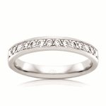 silver band ring with diamonds