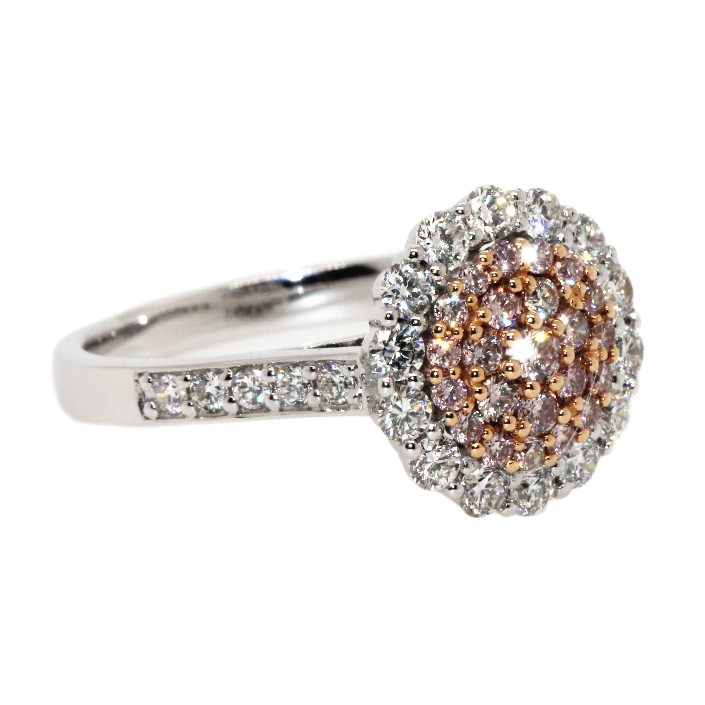 round engagement ring with diamonds