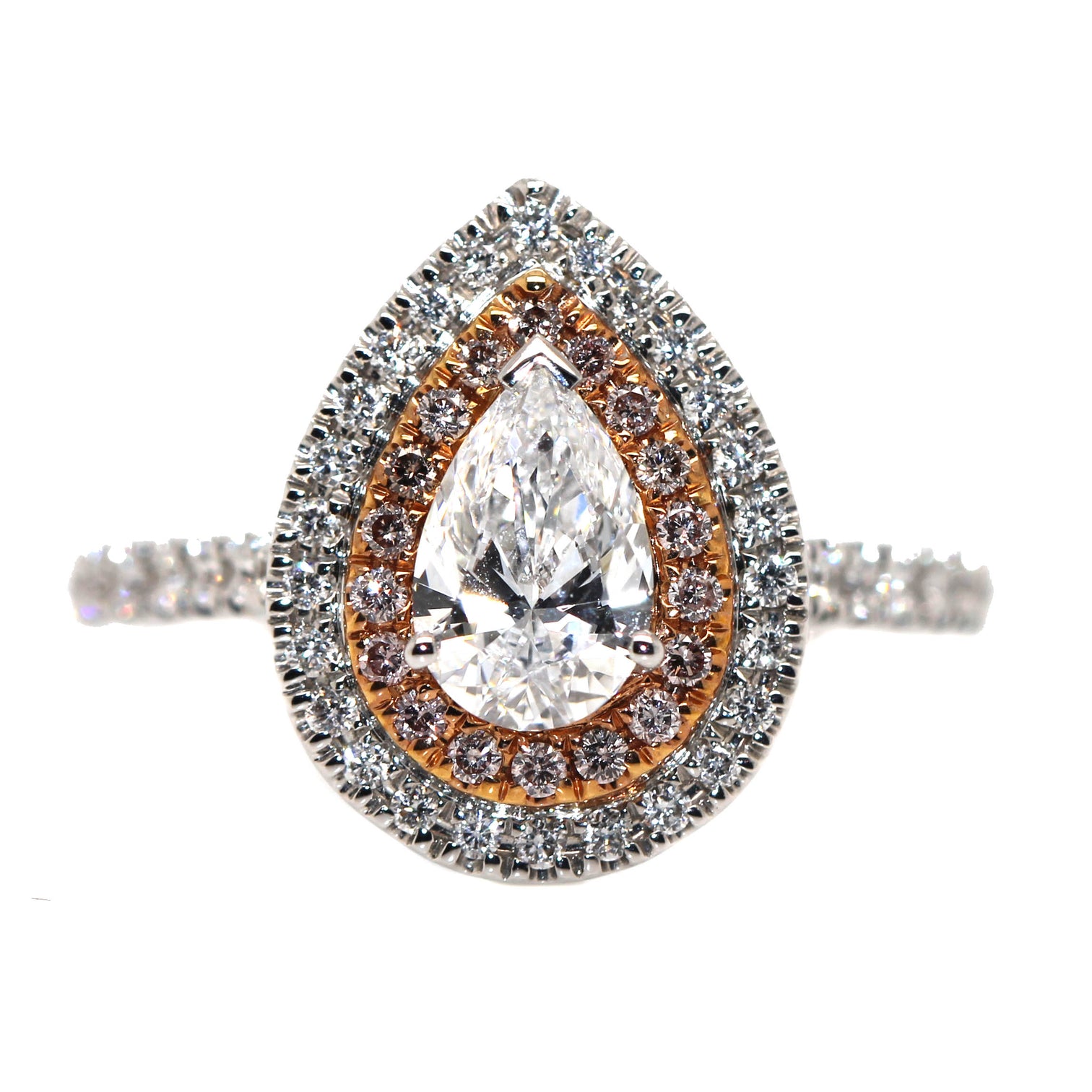 Argyle Pink Diamond Pear Cut Dress Ring